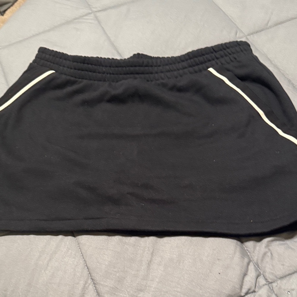 Pink Black Mini Skirt with Contrast Trim